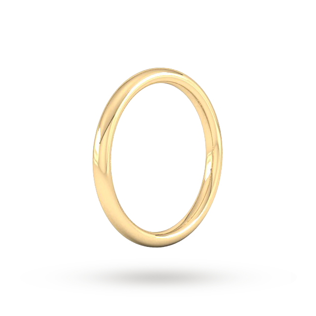 Goldsmiths 2mm Slight Court Heavy Wedding Ring In 9 Carat Yellow Gold - Ring Size N.5