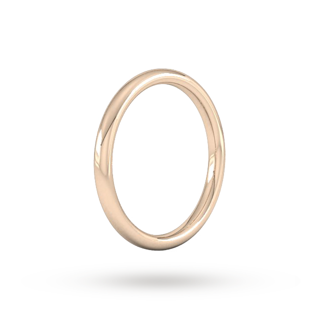 Goldsmiths 2mm Slight Court Heavy Wedding Ring In 9 Carat Rose Gold - Ring Size N