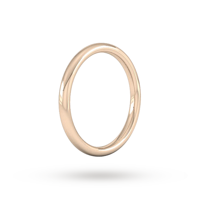 Goldsmiths 2mm Slight Court Heavy Wedding Ring In 9 Carat Rose Gold