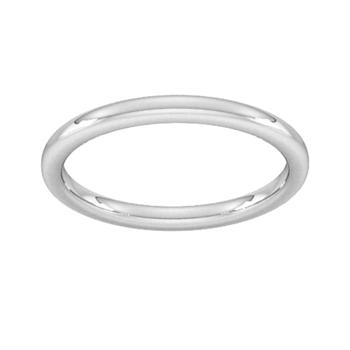 Goldsmiths 2mm Slight Court Heavy Wedding Ring In 18 Carat White Gold