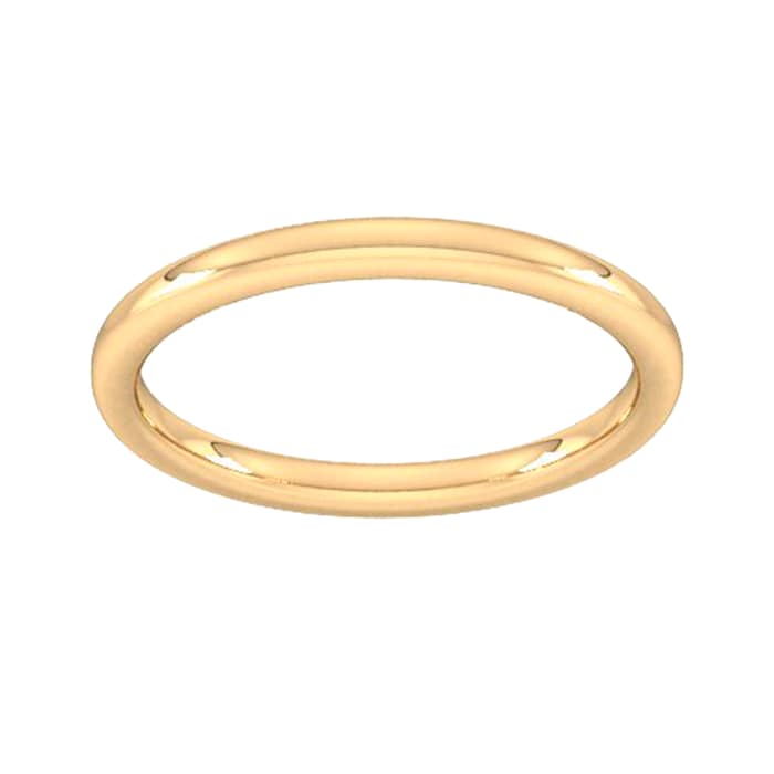 Goldsmiths 2mm Slight Court Heavy Wedding Ring In 18 Carat Yellow Gold - Ring Size K