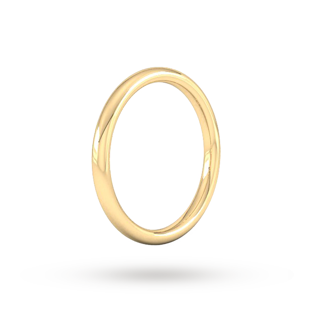 Goldsmiths 2mm Slight Court Heavy Wedding Ring In 18 Carat Yellow Gold - Ring Size K