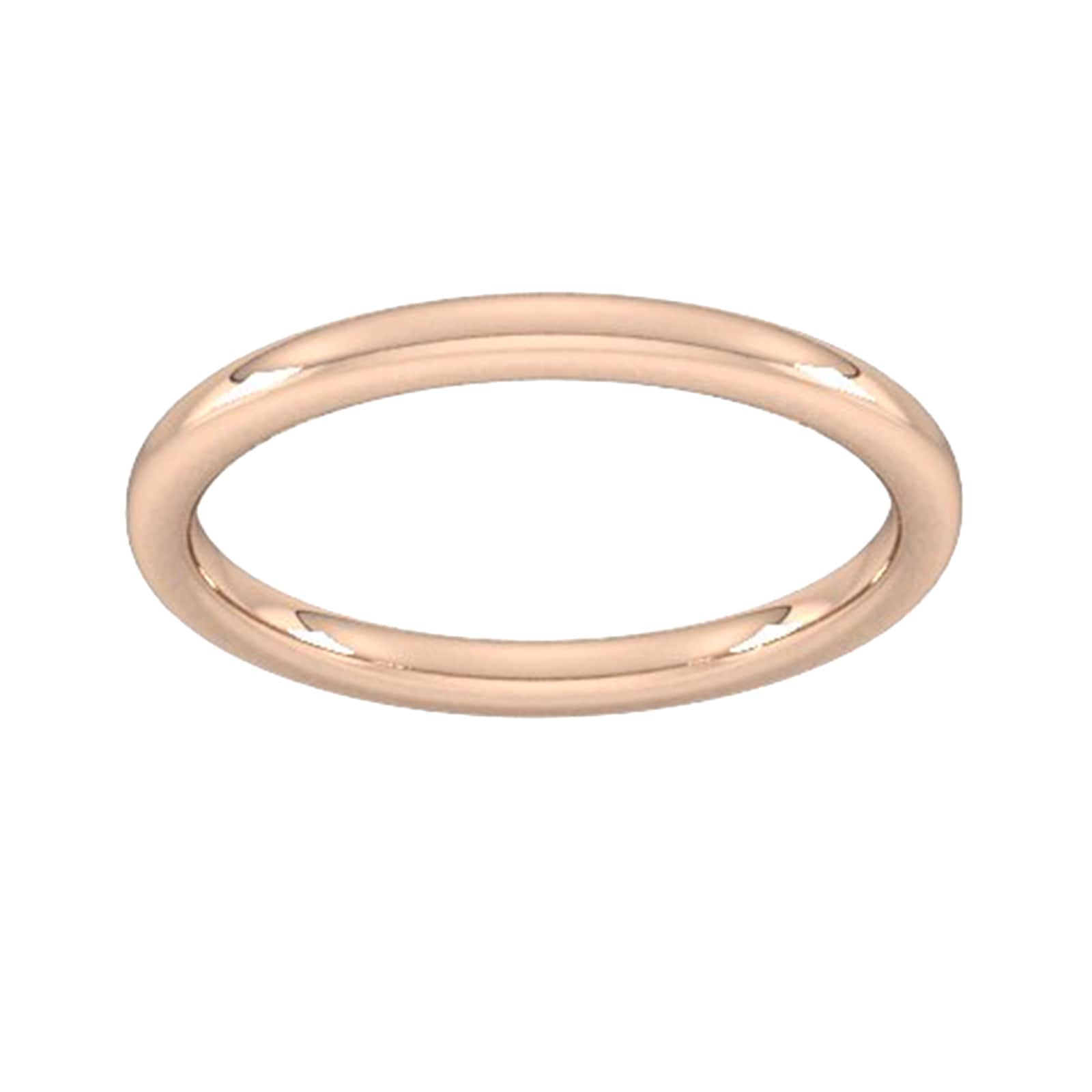 2mm Slight Court Heavy Wedding Ring In 18 Carat Rose Gold - Ring Size I
