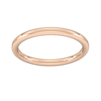 Goldsmiths 2mm Slight Court Heavy Wedding Ring In 18 Carat Rose Gold