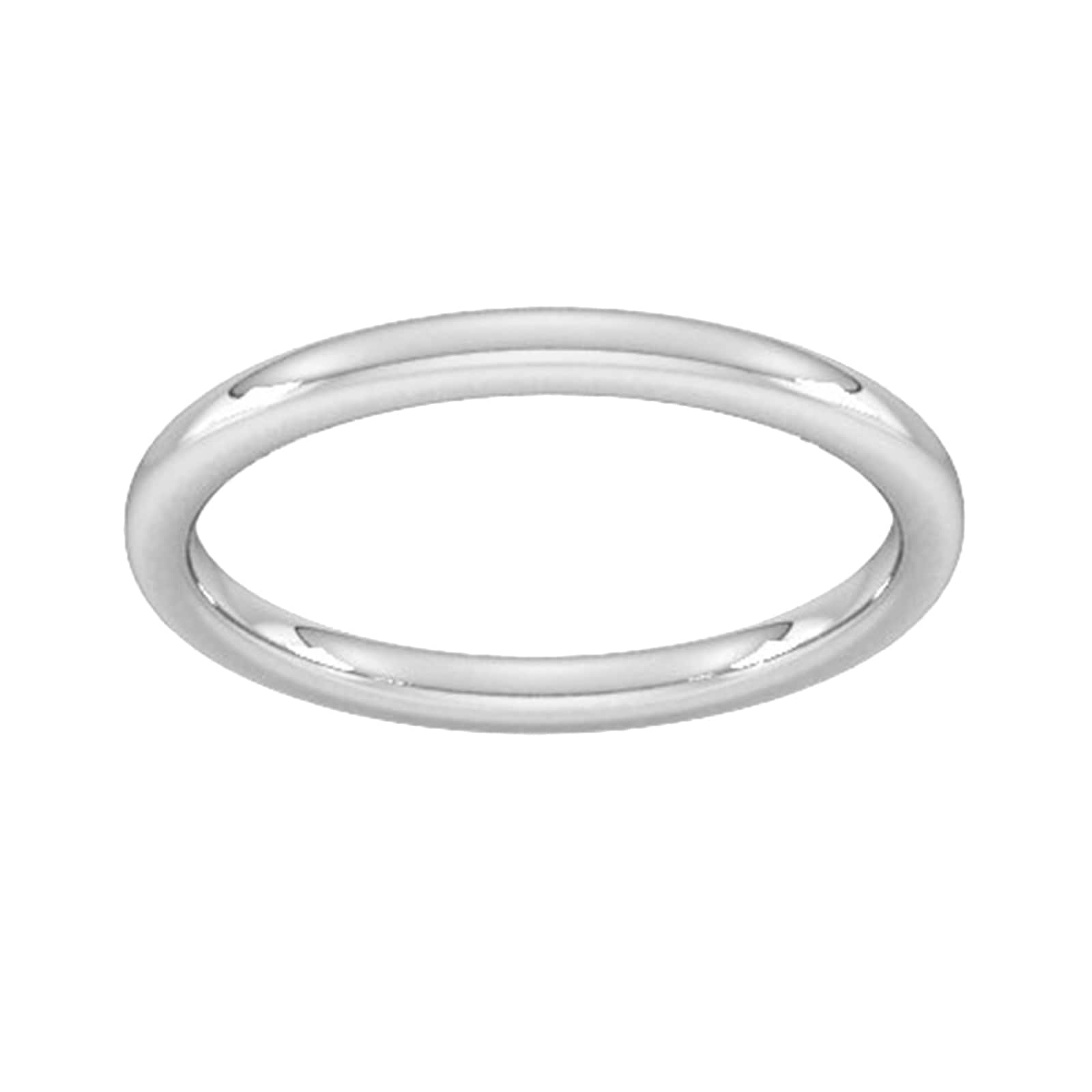 2mm Slight Court Heavy Wedding Ring In 950 Palladium - Ring Size I