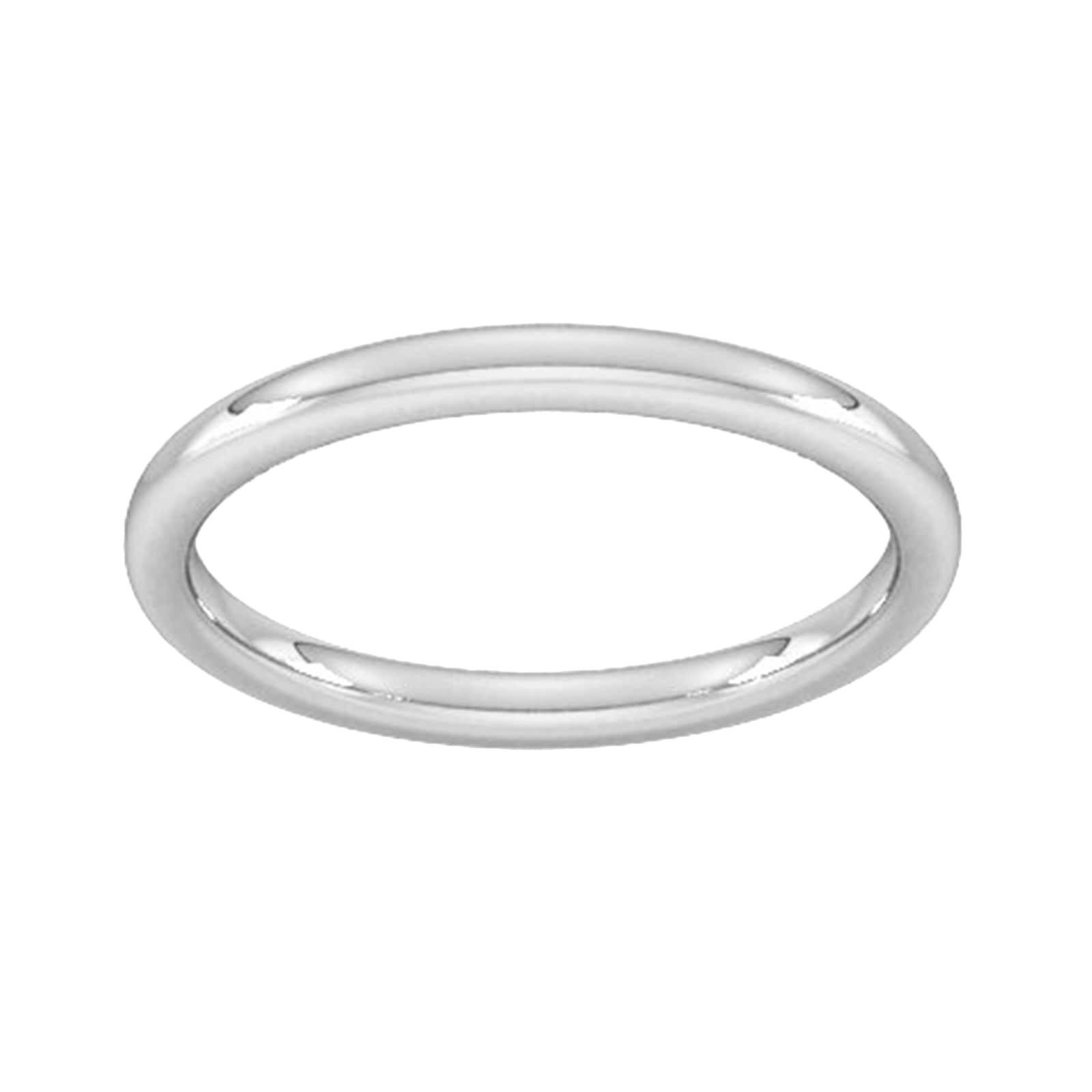 2mm Slight Court Heavy Wedding Ring In Platinum - Ring Size S