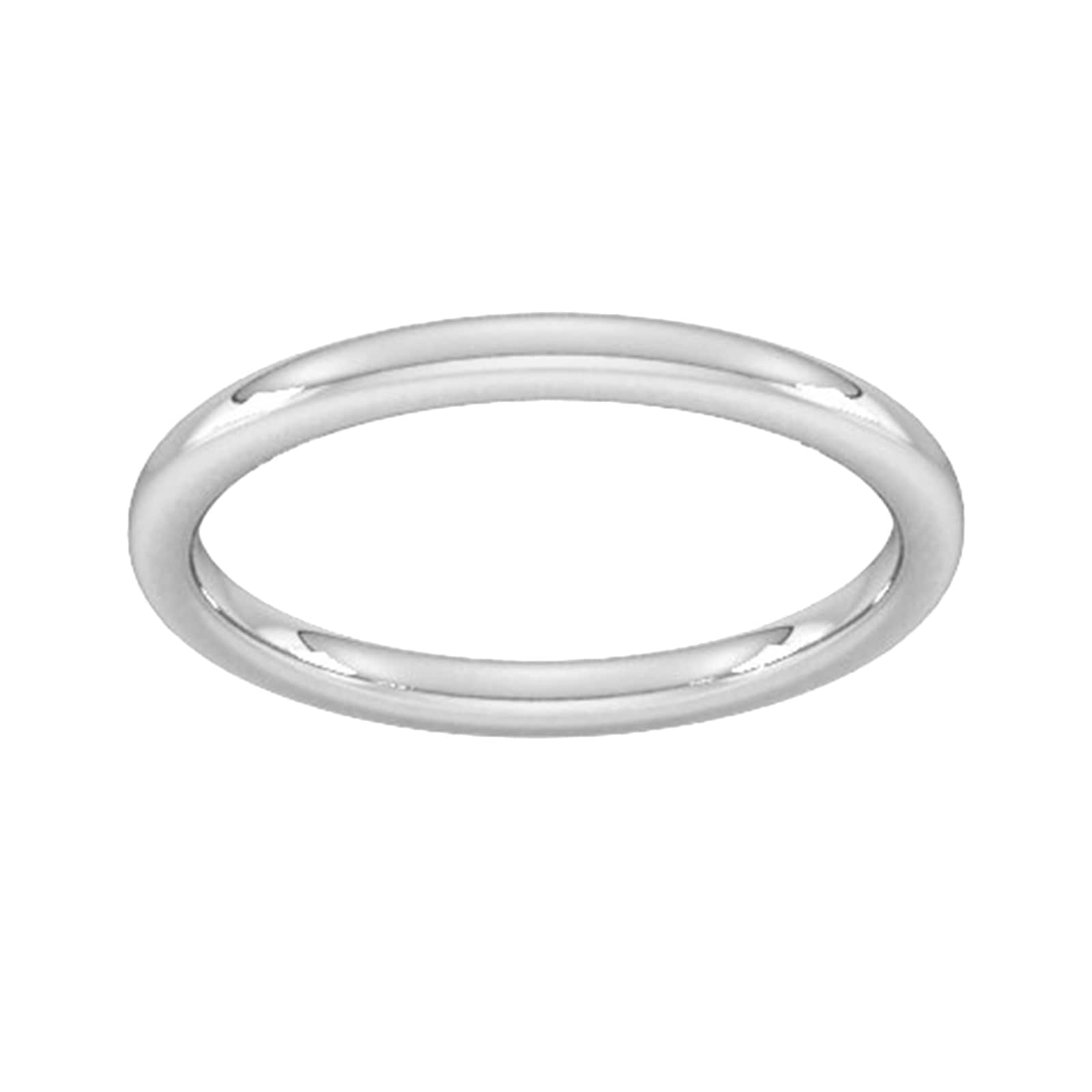 2mm Slight Court Heavy Wedding Ring In Sterling Silver - Ring Size I
