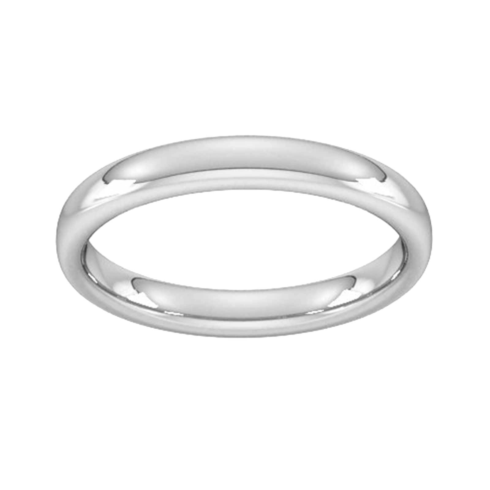 3mm Slight Court Heavy Wedding Ring In 9 Carat White Gold - Ring Size X