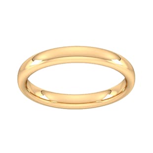 Goldsmiths 3mm Slight Court Heavy Wedding Ring In 9 Carat Yellow Gold