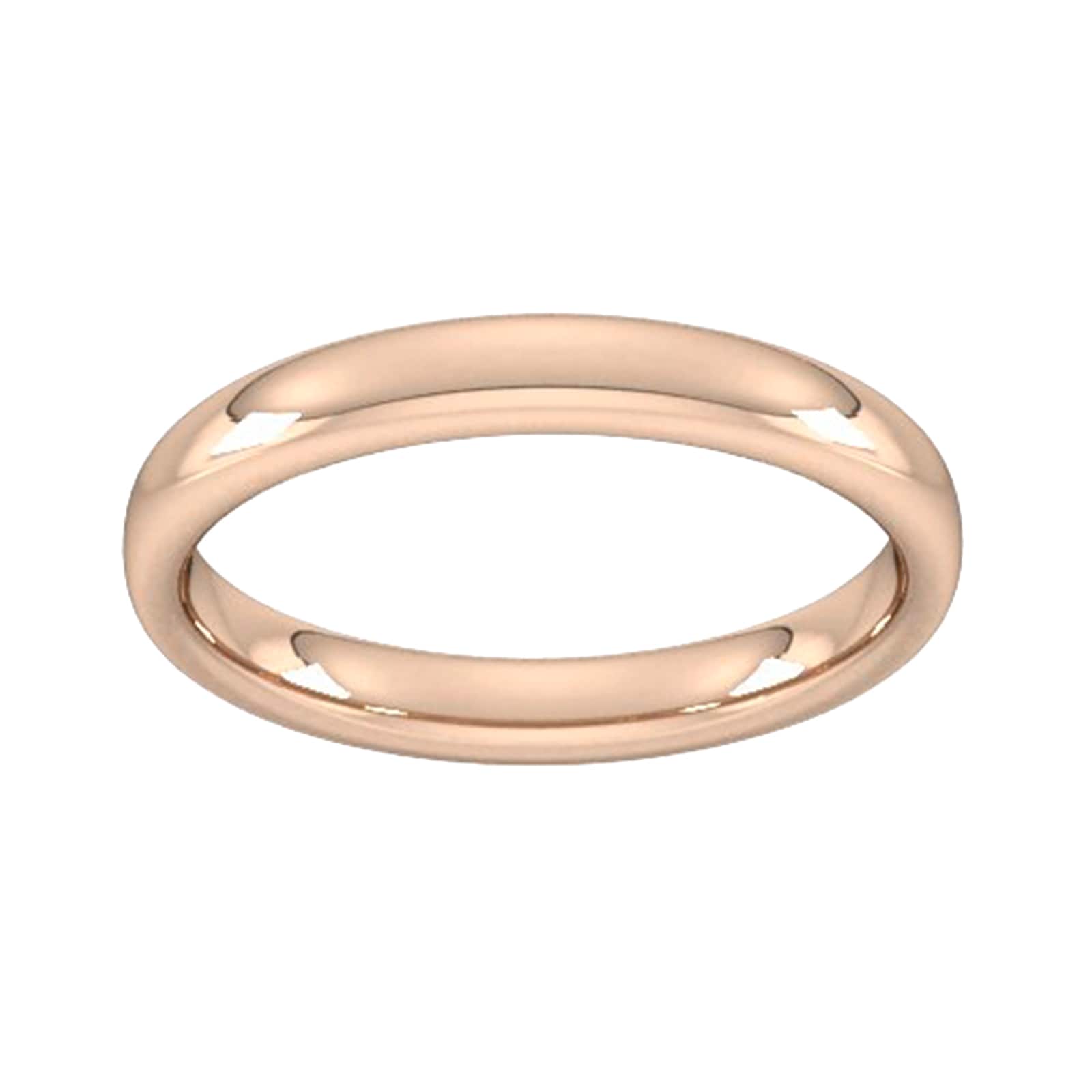 3mm Slight Court Heavy Wedding Ring In 9 Carat Rose Gold - Ring Size R
