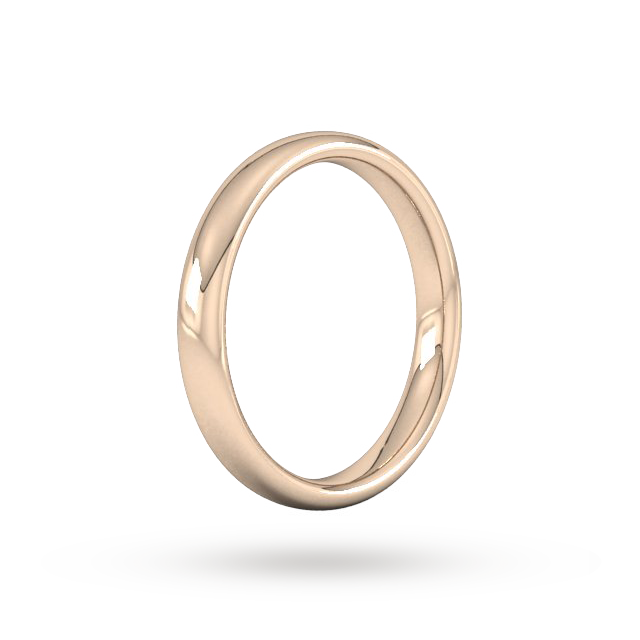 Goldsmiths 3mm Slight Court Heavy Wedding Ring In 9 Carat Rose Gold