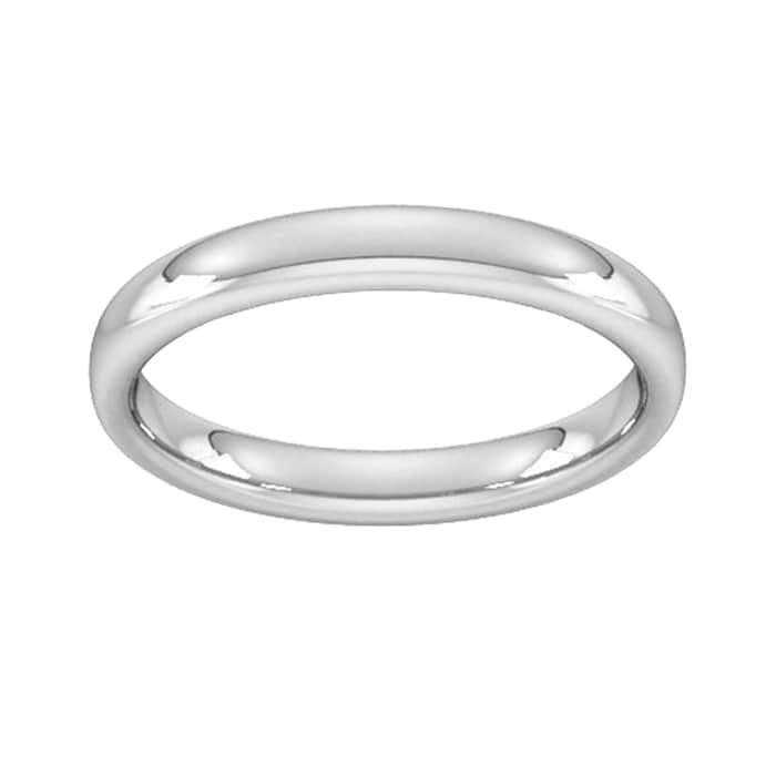 Goldsmiths 3mm Slight Court Heavy Wedding Ring In 18 Carat White Gold - Ring Size T