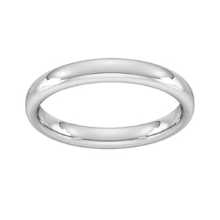 Goldsmiths 3mm Slight Court Heavy Wedding Ring In 18 Carat White Gold