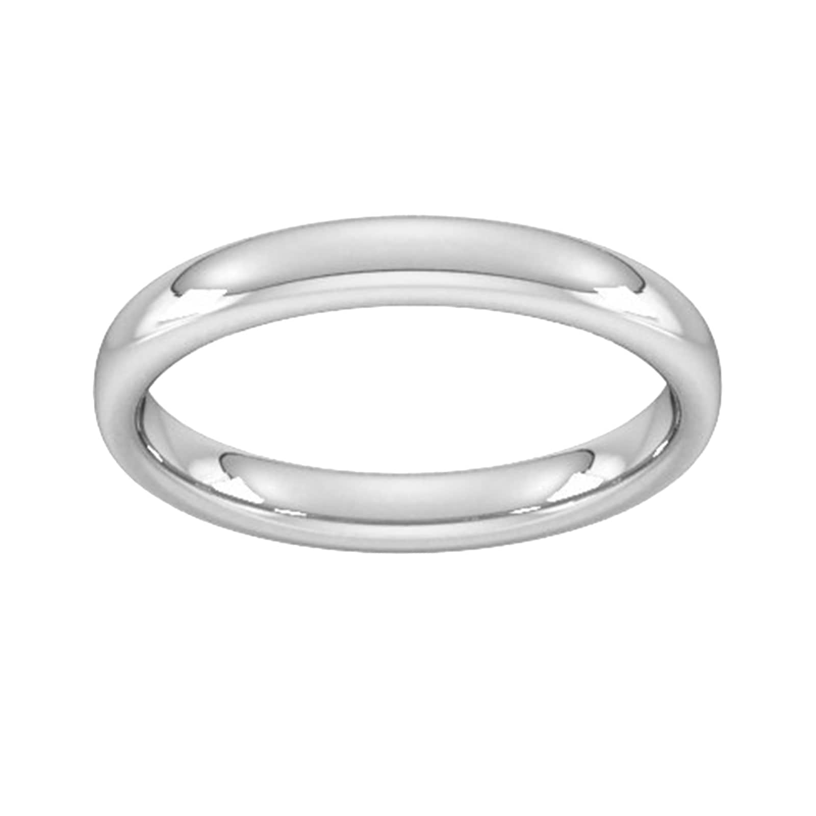 Goldsmiths 3mm Slight Court Heavy Wedding Ring In 18 Carat White Gold - Ring Size M
