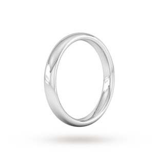 Goldsmiths 3mm Slight Court Heavy Wedding Ring In 18 Carat White Gold