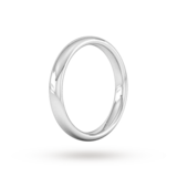 Goldsmiths 3mm Slight Court Heavy Wedding Ring In 18 Carat White Gold - Ring Size T