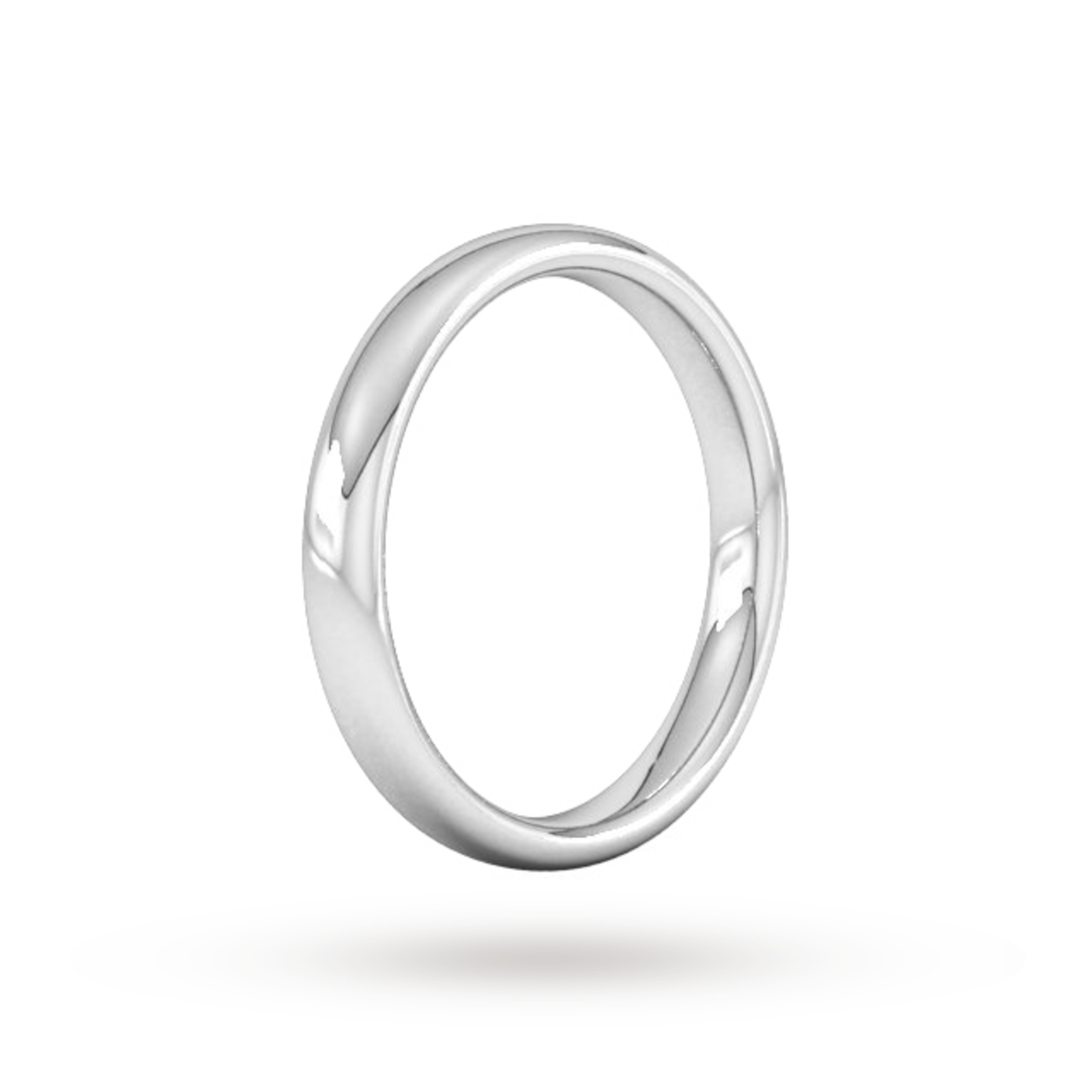 Goldsmiths 3mm Slight Court Heavy Wedding Ring In 18 Carat White Gold