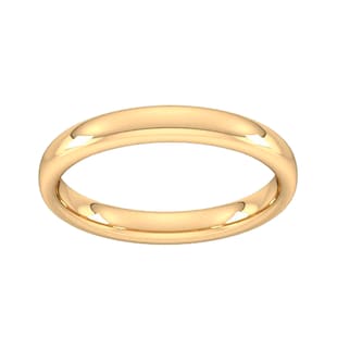 Goldsmiths 3mm Slight Court Heavy Wedding Ring In 18 Carat Yellow Gold