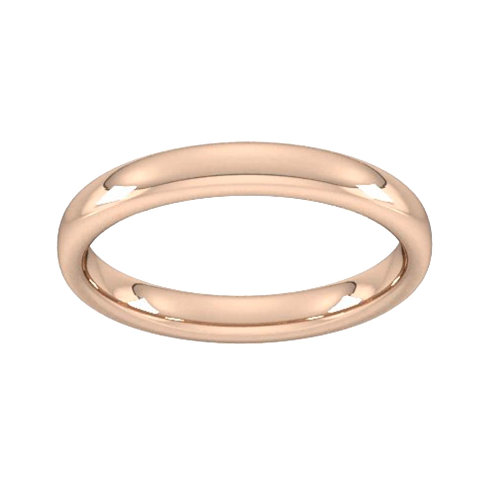 3mm Slight Court Heavy Wedding Ring In 18 Carat Rose Gold - Ring Size J