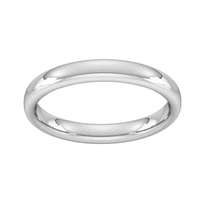 Goldsmiths 3mm Slight Court Heavy Wedding Ring In 950 Palladium - Ring Size O