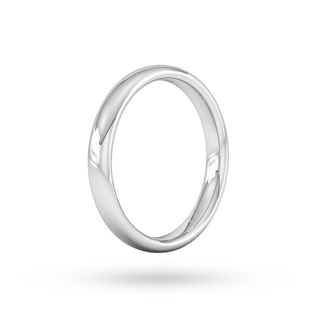 Goldsmiths 3mm Slight Court Heavy Wedding Ring In 950 Palladium - Ring Size O