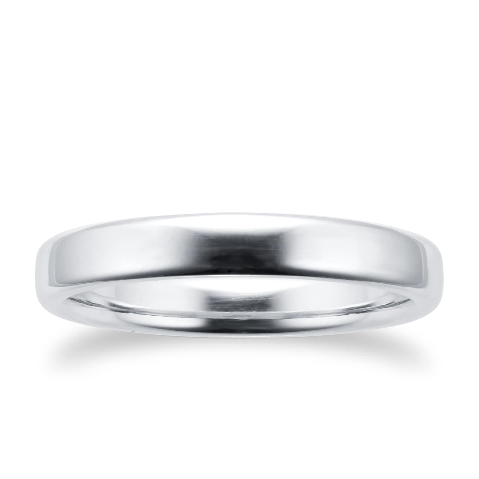 3mm Slight Court Heavy Wedding Ring In Platinum - Ring Size J