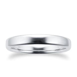 Goldsmiths 3mm Slight Court Heavy Wedding Ring In Platinum