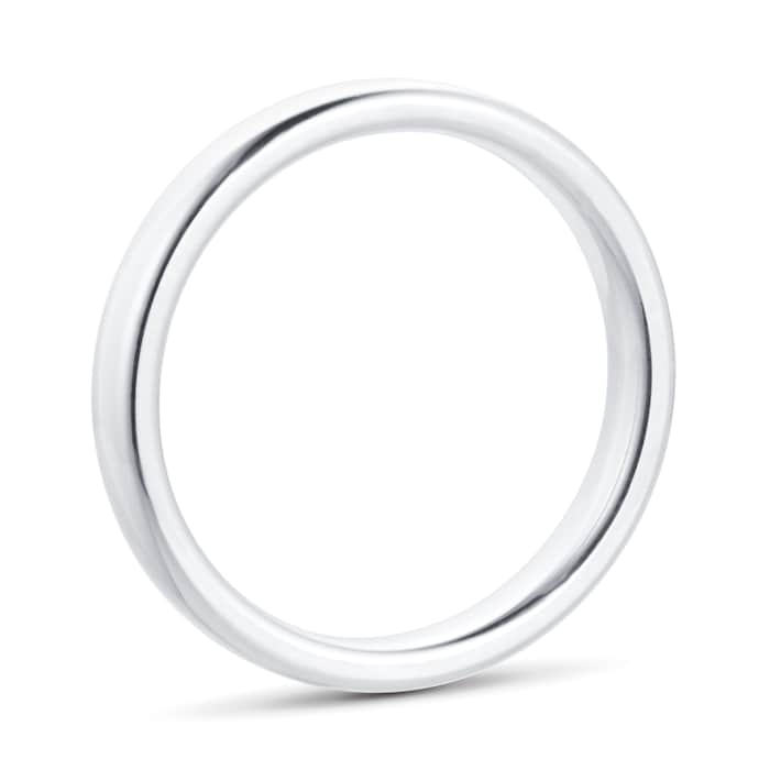 Goldsmiths 3mm Slight Court Heavy Wedding Ring In Platinum - Ring Size K