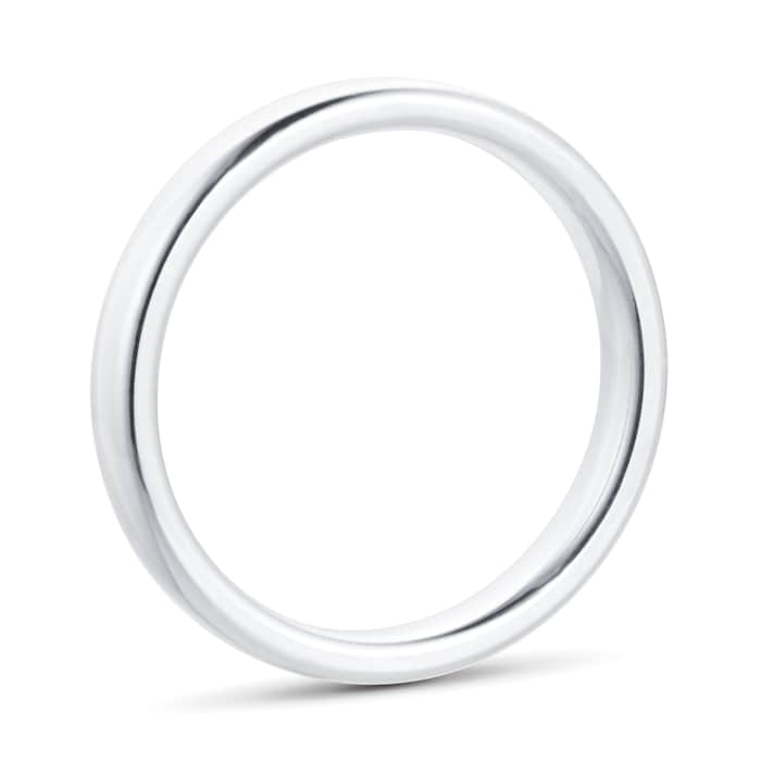 Goldsmiths 3mm Slight Court Heavy Wedding Ring In Platinum