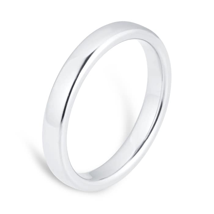 Goldsmiths 3mm Slight Court Heavy Wedding Ring In Platinum - Ring Size K