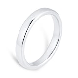 Goldsmiths 3mm Slight Court Heavy Wedding Ring In Platinum - Ring Size J