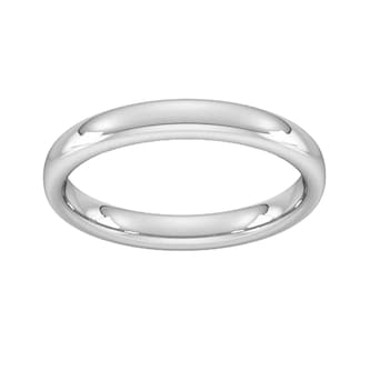 Goldsmiths 3mm Slight Court Heavy Wedding Ring In Sterling Silver Goldsmiths 3mm Slight Court Heavy Wedding Ring In Sterling Silver
