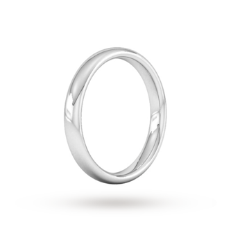Goldsmiths 3mm Slight Court Heavy Wedding Ring In Sterling Silver Goldsmiths 3mm Slight Court Heavy Wedding Ring In Sterling Silver