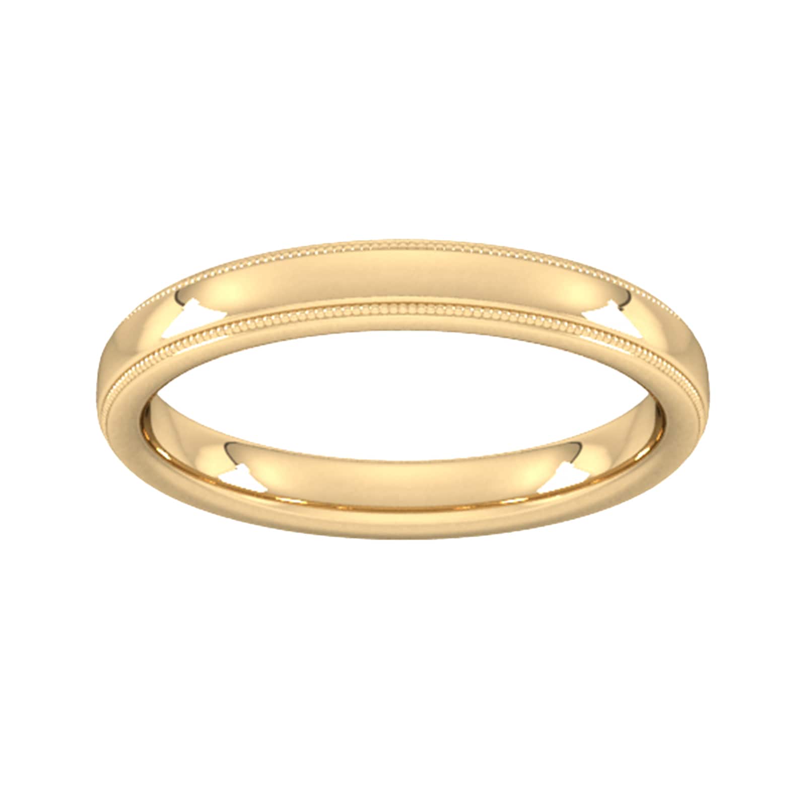 Goldsmiths 3mm Slight Court Heavy Milgrain Edge Wedding Ring In 9 Carat Yellow Gold - Ring Size N Goldsmiths 3mm Slight Court Heavy Milgrain Edge Wedding Ring In 9 Carat Yellow Gold - Ring Size N