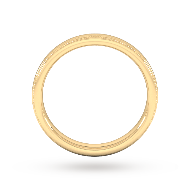 Goldsmiths 3mm Slight Court Heavy Milgrain Edge Wedding Ring In 9 Carat Yellow Gold - Ring Size P