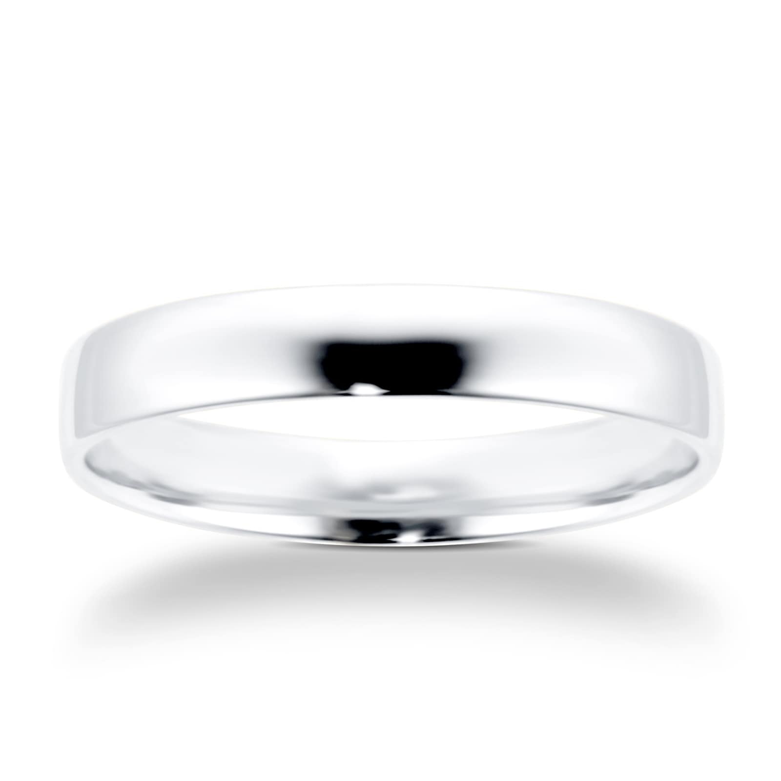 4mm Slight Court Heavy Wedding Ring In 9 Carat White Gold - Ring 