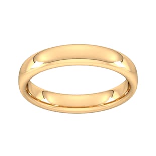 Goldsmiths 4mm Slight Court Heavy Wedding Ring In 9 Carat Yellow Gold