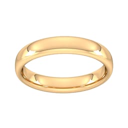 08307092100 - 4mm Slight Court Heavy Wedding Ring In 9 Carat Yellow Gold - Ring Size J