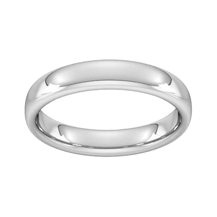 Goldsmiths 4mm Slight Court Heavy Wedding Ring In 18 Carat White Gold