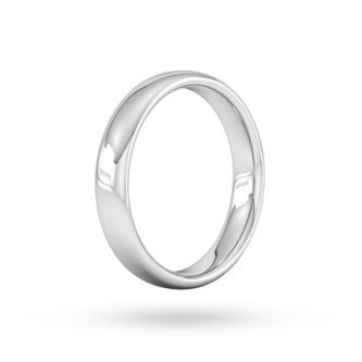 Goldsmiths 4mm Slight Court Heavy Wedding Ring In 18 Carat White Gold