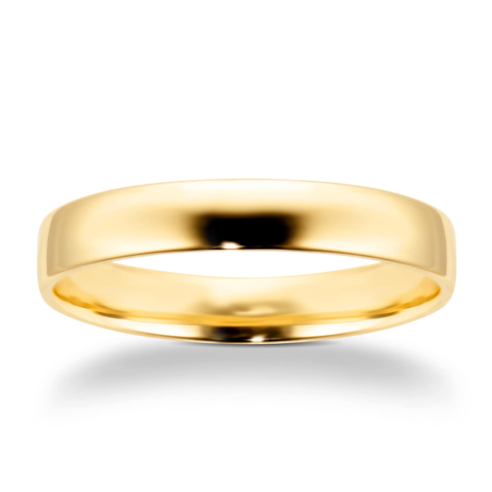 4mm Slight Court Heavy Wedding Ring In 18 Carat Yellow Gold - Ring Size P
