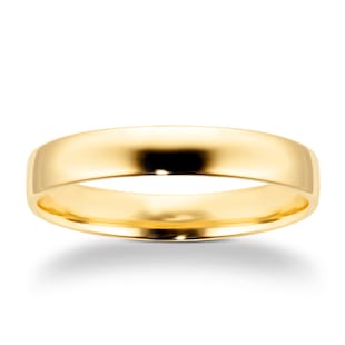 Goldsmiths 4mm Slight Court Heavy Wedding Ring In 18 Carat Yellow Gold