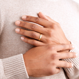Goldsmiths 4mm Slight Court Heavy Wedding Ring In 18 Carat Yellow Gold