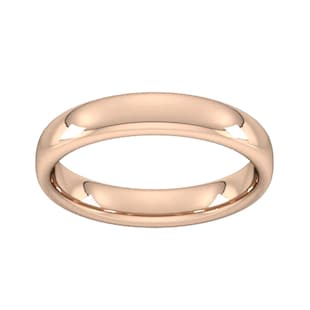 Goldsmiths 4mm Slight Court Heavy Wedding Ring In 18 Carat Rose Gold