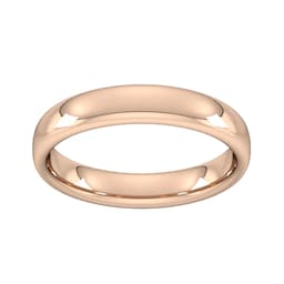 08307096 - 4mm Slight Court Heavy Wedding Ring In 18 Carat Rose Gold