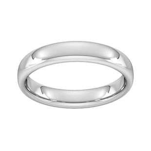 Goldsmiths 4mm Slight Court Heavy Wedding Ring In Platinum
