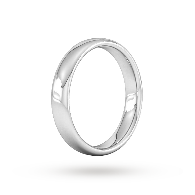 Goldsmiths 4mm Slight Court Heavy Wedding Ring In Platinum - Ring Size R