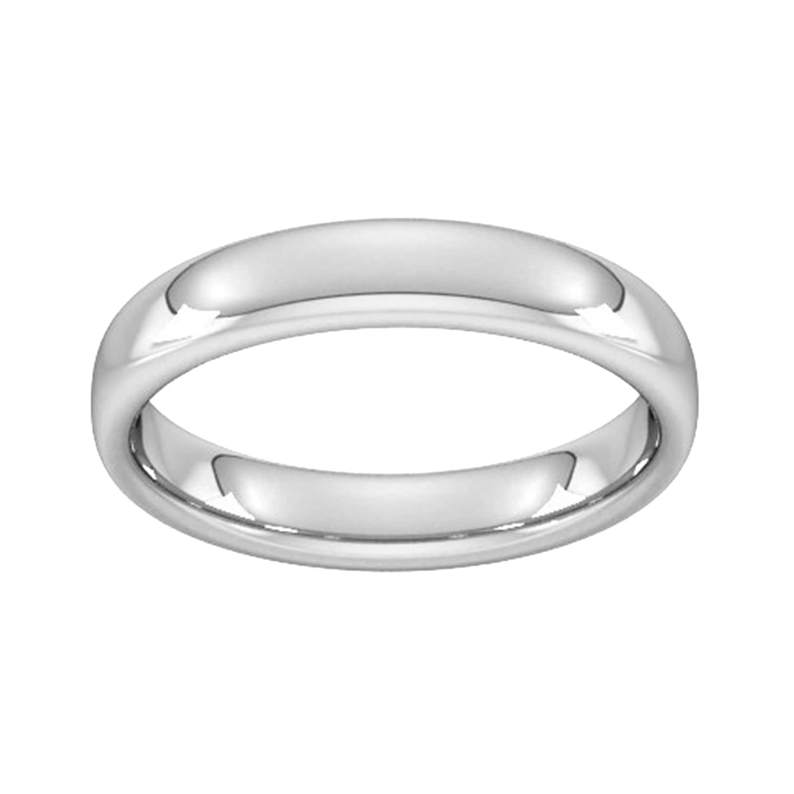 4mm Slight Court Heavy Wedding Ring In Sterling Silver - Ring Size Q