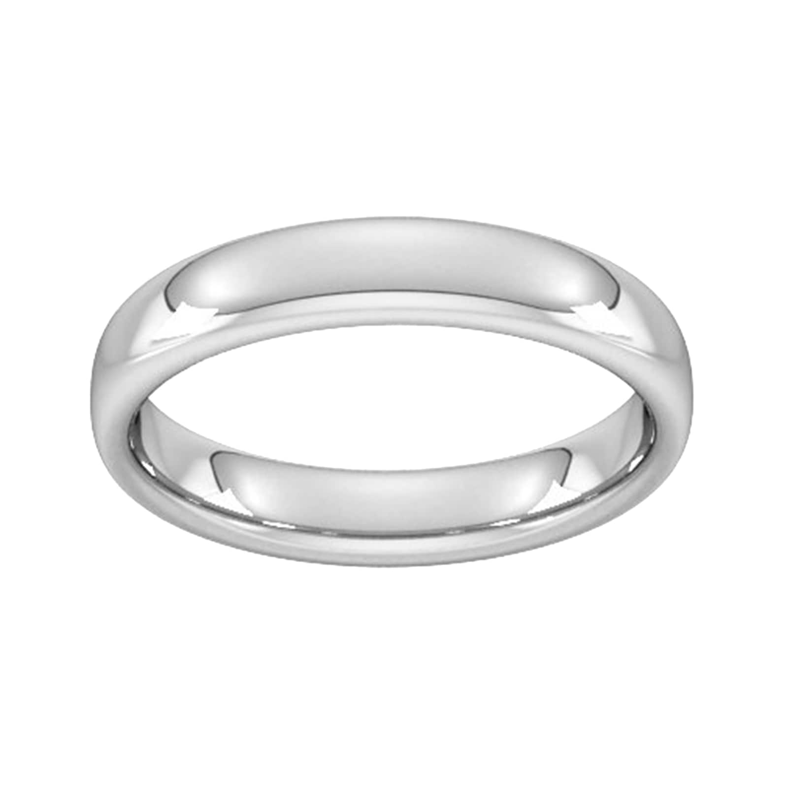Goldsmiths 4mm Slight Court Heavy Wedding Ring In Sterling Silver