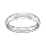 Goldsmiths 4mm Slight Court Heavy Wedding Ring In Sterling Silver - Ring Size R